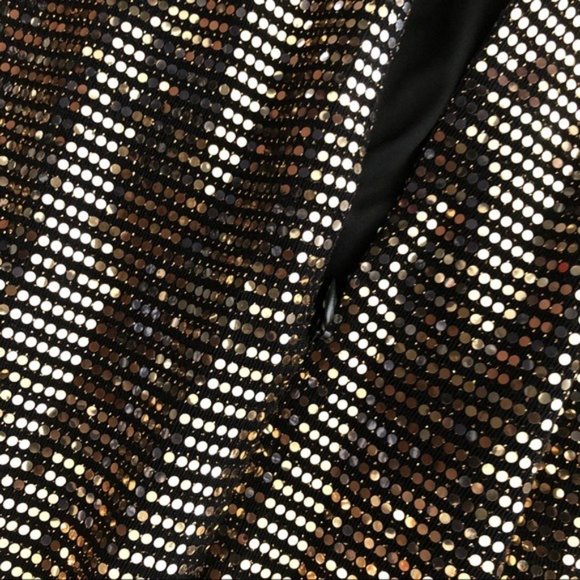 Julia Jordan Twist Halter Neck Jumpsuit Gold Metallic Wide Leg Size 8 NWT - Picture 8 of 17